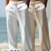 19e5b797-82aa-4aa6-9e96-fbd9878d6900.webp 2pcs Men's Lightweight Breathable Summer Pants - White