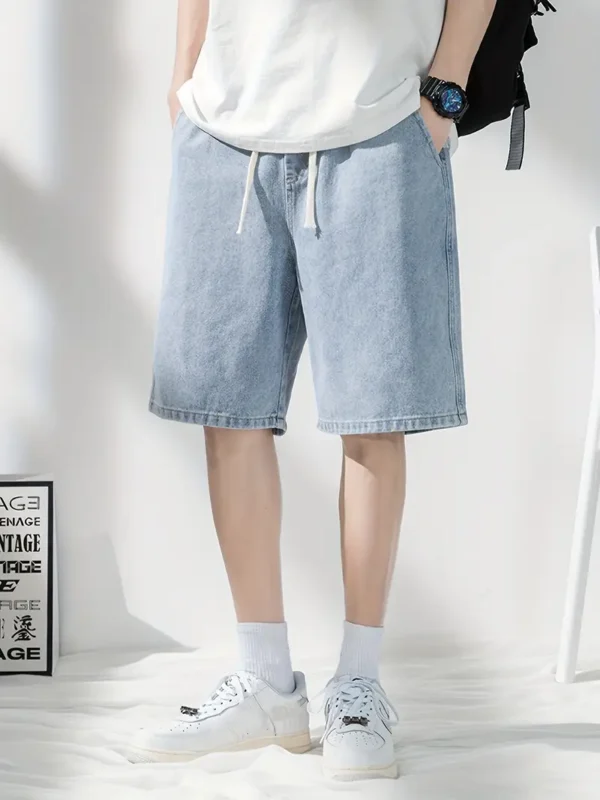 Light Blue Denim Shorts for Men