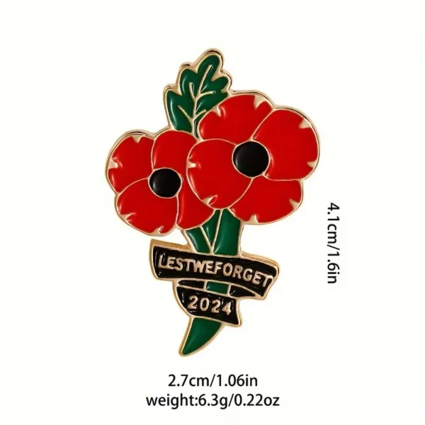 Cute Alloy Poppy Brooch