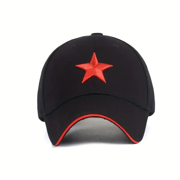 7bd95699-a4f7-4d92-af1d-e1874ec79be1.webp Men's Black Baseball Cap with Red Star