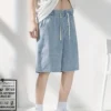 Light Blue Denim Shorts for Men