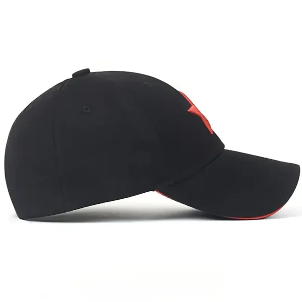 baee0216-cdde-4ec2-a4c1-8e82b29d38b7.webp Men's Black Baseball Cap with Red Star