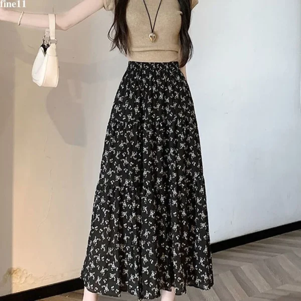 sg-11134201-7rd6y-m7djcfjx5v5i6a.webp Women's Floral High-Waist A-Line Maxi Skirt