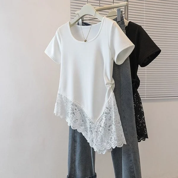 Women's Korean Style U-Neck Short Sleeve Top