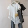 Women's Korean Style U-Neck Short Sleeve Top