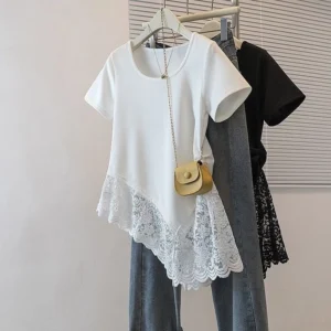 sg-11134201-820le-mnfi4h4afm6dc5.webp Women's Korean Style U-Neck Short Sleeve Top