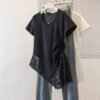 Women's Korean Style U-Neck Short Sleeve Top