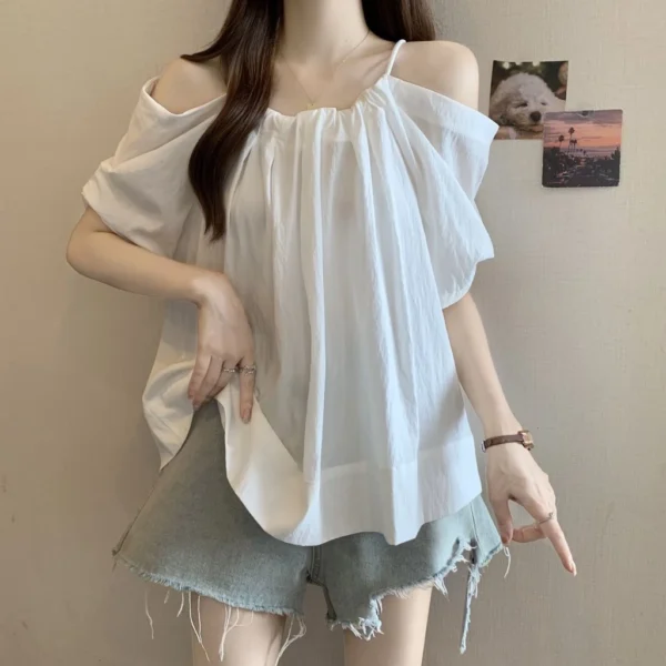 Women's Plus Size Off-Shoulder Puff Sleeve Blouse