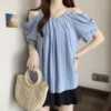 Women's Plus Size Off-Shoulder Puff Sleeve Blouse